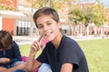 Portrait of a boy in school campus Royalty Free Stock Photo