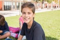 Portrait of a boy in school campus Royalty Free Stock Photo