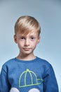 Portrait of a boy in the studio 7 years old Royalty Free Stock Photo