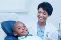 Portrait of boy waiting for dental exam Royalty Free Stock Photo