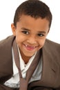 Portrait Of Boy Wearing Father's Suit And Tie Royalty Free Stock Photo