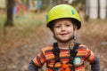 Portrait brave little boy having fun at adventure