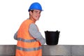 Portrait of a bricklayer Royalty Free Stock Photo