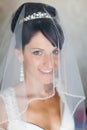 Portrait of bride indoors