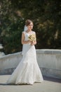 Portrait of bride on open air Royalty Free Stock Photo