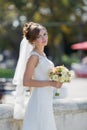 Portrait of bride in park Royalty Free Stock Photo