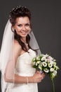 Portrait of the bride in a studio