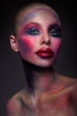 Portrait of the bright beautiful girl with art colorful make-up Royalty Free Stock Photo