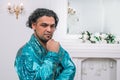 Portrait of a brooding male dancer in Gypsy costume Royalty Free Stock Photo