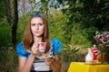 Portrait of brown-haired girl Royalty Free Stock Photo