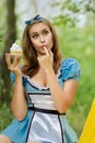 Portrait of brown-haired girl Royalty Free Stock Photo