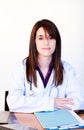 Portrait of a brunette doctor in hospital Royalty Free Stock Photo