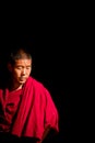 Portrait of a Buddhist monk of The Palkhor Monastery Gyantse Tibet Royalty Free Stock Photo