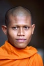 Portrait of a buddhist monk in Phnom Penh Cambodia