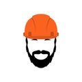 Portrait of a builder in an orange helmet