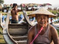 Portrait of Burmese Boatman in Amarapura, Mandalay, Myanmar