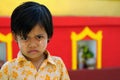 Portrait of the Burmese child relating to Buddhist temples in Burma