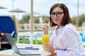 Portrait of business confident middle aged woman looking at camera Royalty Free Stock Photo