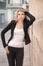 Portrait of business girl close-up, dressed in a business suit,