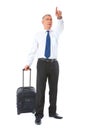 Portrait of business man with luggage