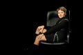 Portrait of the business woman in armchair Royalty Free Stock Photo