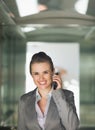 Portrait of business woman in elevator Royalty Free Stock Photo