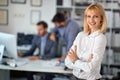 Portrait of business woman.woman enjoying success at work Royalty Free Stock Photo