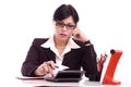 Portrait of a business woman at her desk Royalty Free Stock Photo