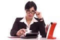 Portrait of a business woman at her desk Royalty Free Stock Photo