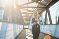 Portrait of business woman smiling outdoor Royalty Free Stock Photo