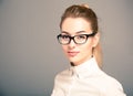 Portrait of Business Woman Wearing Glasses Royalty Free Stock Photo