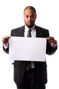 Portrait of businessman Holding Blank Sign Royalty Free Stock Photo