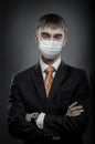 Portrait businessman in medical mask Royalty Free Stock Photo