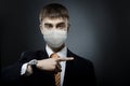 Portrait businessman in medical mask Royalty Free Stock Photo