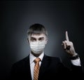 Portrait businessman in medical mask Royalty Free Stock Photo