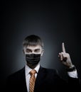 Portrait businessman in medical mask Royalty Free Stock Photo