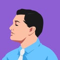 portrait of a businessman. side view. flat vector illustration.