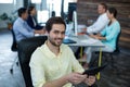 Portrait of businessman using digital tablet Royalty Free Stock Photo