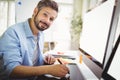 Portrait of businessman working in creative office Royalty Free Stock Photo