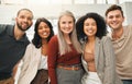 Portrait of businesspeople together. Diverse, smiling businesspeople together. Boss posing with her staff. Group of Royalty Free Stock Photo