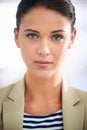 Portrait of businesswoman, closeup or finance career in office for professional, job or corporate company. Face, proud Royalty Free Stock Photo