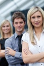 Portrait of a businesswoman in front of her team Royalty Free Stock Photo