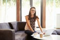 Portrait Of Businesswoman Having Working Lunch In Office Royalty Free Stock Photo