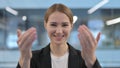 Portrait of Businesswoman Inviting by Hand Gesture