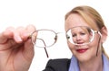 Portrait of a businesswoman looking through her glasses Royalty Free Stock Photo