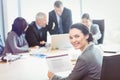 Portrait of businesswoman reading report Royalty Free Stock Photo