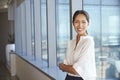 Portrait Of Businesswoman Standing By Window In Office Royalty Free Stock Photo