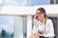 Portrait of a businesswoman talking on mobile phone Royalty Free Stock Photo