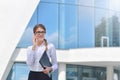 Portrait of a businesswoman talking on mobile phone Royalty Free Stock Photo