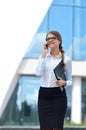 Portrait of a businesswoman talking on mobile phone Royalty Free Stock Photo